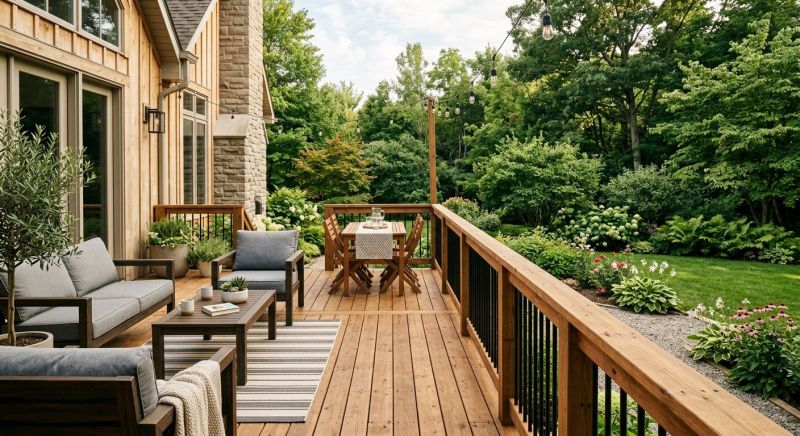 Redwood Deck Installation in Stamford, CT